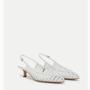 Veronica Beard White Woven Slingback  **size 9 left and size 8 1/2 **